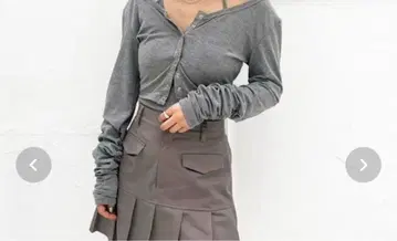 스파이럴 걸 프론트 버튼 소매 개더 앙상블 상의