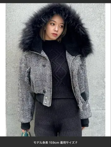 evris 아우터 숏 N2-B 퍼 포함 블루종