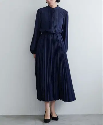 for/c 플리츠 원피스 네이비 M