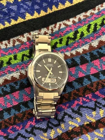 [ 가동/아날로그-디지털 ] 카시오 웨이브 셉터 손목시계 네이비 다이얼