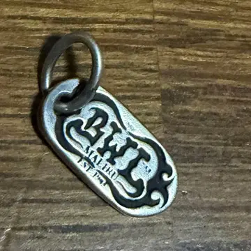 빌 월 레더 실버 로고 도그택 펜던트