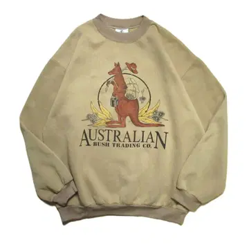 80s 90s 레어 기업 애니멀 브라운 XL 상당 맨투맨