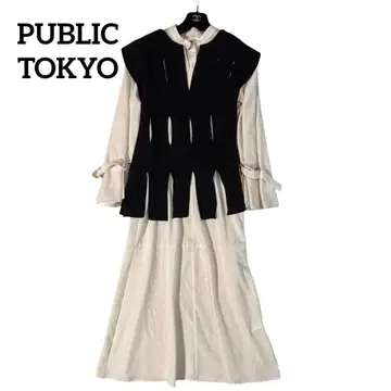 새상품급 퍼블릭 도쿄 슬릿 니트 세트 셔츠 원피스 2