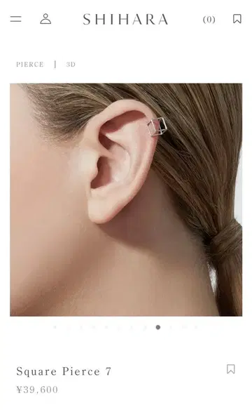 SHIHARA Square Pierce 7 한쪽 귀용 귀걸이