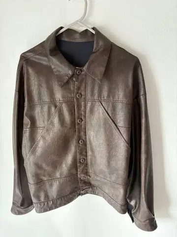 브라운 합성 피혁 자켓 사이즈 F