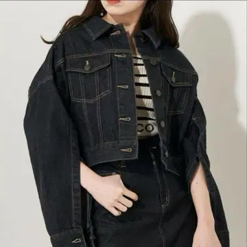 [ 새상품급 ] chico 소매 슬릿 데님 자켓 F