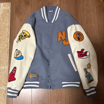 NEW JACK 바시티 자켓 그레이/화이트