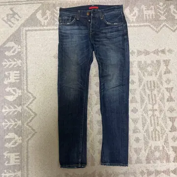 RED CAP 다크 블루 데님 스트레이트 핏