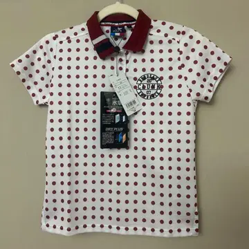 [택 포함 새상품] CLUNK 도트 무늬 골프 셔츠 S 사이즈 빨간색
