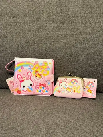 후와후와 라비짱 지갑 카드 케이스 파우치 헤이세이 여아 헤이세이 레트로