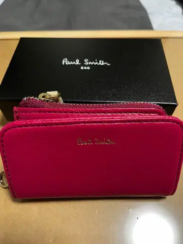폴 스미스 핑크 가죽 키케이스