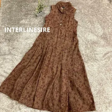 INTERLINESIRE 앙텔리네르 자수 꽃무늬 롱 원피스