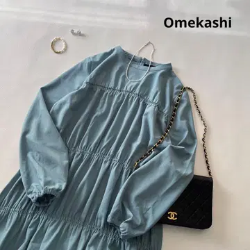 a502 오메카시 셔링 티어드 원피스