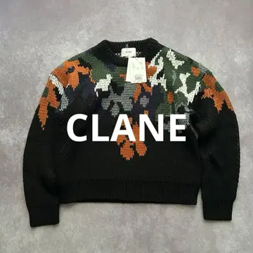 [ 택 포함 미사용 ] 클라네 오버 플라워 모티브 니트 블랙