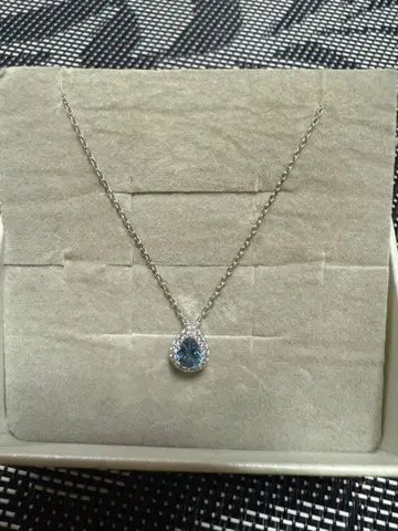 쥬얼리 츠츠미 K10 WG 블루 토파즈 목걸이