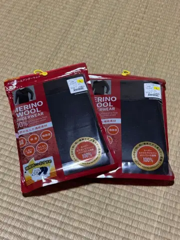 워크맨 남성용 메리노울 긴팔 라운드넥 L 블랙 2개