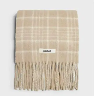 JACQUEMUS 체크 스톨 머플러 베이지