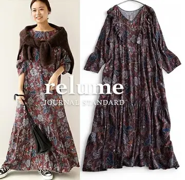 저널 스탠다드 가을/겨울에 빛나는 화려한 2WAY 맥시 길이 원피스