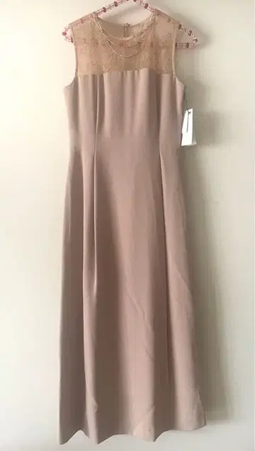 드레스 귀찌 2세트 릴리 브라운 레이스 절개 롱 원피스