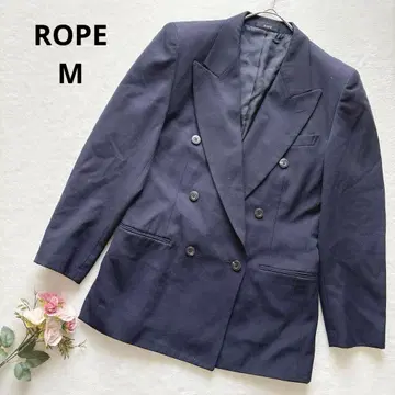 로페 네이비 더블 브레스트 테일러드 자켓 깔끔한 포멀 M