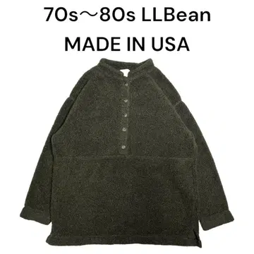 USA 제조 70s 80s LLBean 하프 스냅 플리스 풀오버 엘엘빈