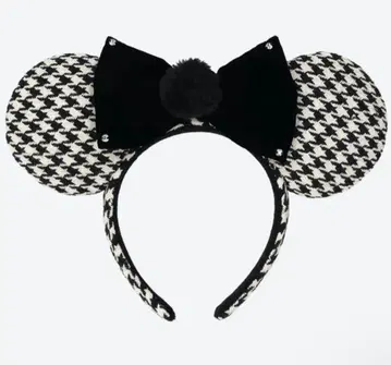 디즈니 미니 하운드투스 체크 패턴 머리띠
