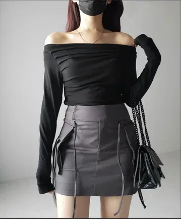 한국 패션 카고 미니 스커트