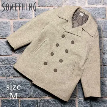 [ SOMETHING ] 더블 브레스트 피 코트 M 샌드 베이지