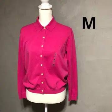 택 포함 유니클로 이네스 니트 폴로 가디건 핑크 M