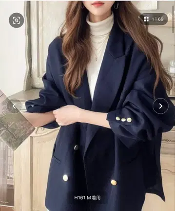 classicalelf 사이드 슬릿 오버 자켓 네이비