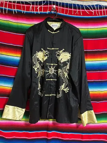 드래곤 자수 블랙 긴팔 셔츠 XL