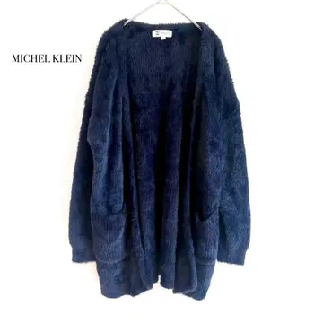 미셸클랜 가디건 [ M ] 네이비 겉옷 오픈 프론트 나일론