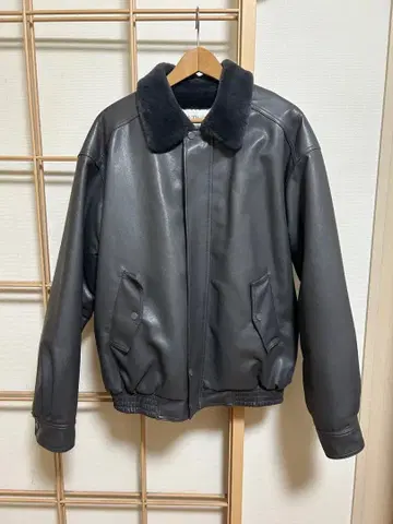 VTWO 그레이 가죽 퍼 자켓