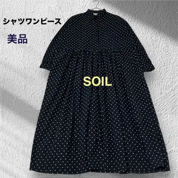 새상품급 SOIL 40수 포플린 도트 프린트 셔츠 원피스 사이즈 2