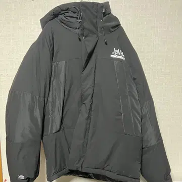 JaVa 블랙 다운 자켓 후드 부착