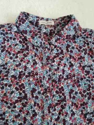 Longwalk LIBERTY 블라우스 둥근 카라 싸개 버튼