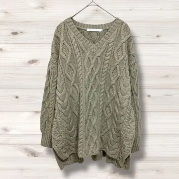 아메리칸 홀릭 니트 스웨터 루즈핏 굵은 니트 1216P