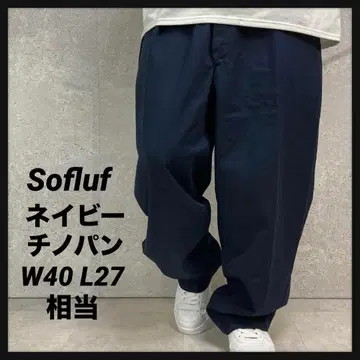 Sofluf 네이비 치노 팬츠 워크 구제 의류 W40 L27 상당