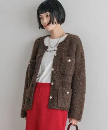 로리즈팜 LOWRYS FARM 가디건 브라운 갈색