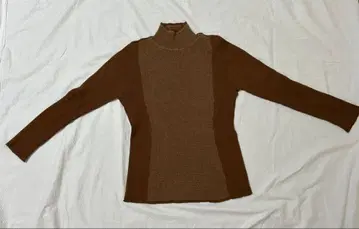 나이가이 FIGARO paris 울 하이넥 니트 L 사이즈 브라운 계열