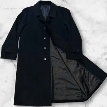 노해 캐시미어 100% 체스터 코트 L 블랙 일본제 후키모리