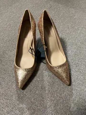 골드 글리터 하이힐 스틸레토