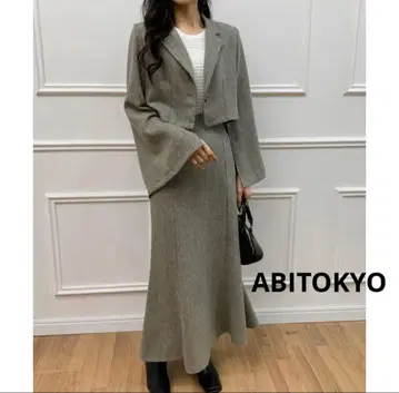 ABITOKYO 슬릿 숏 기장 테일러 자켓 & 머메이드 스커트