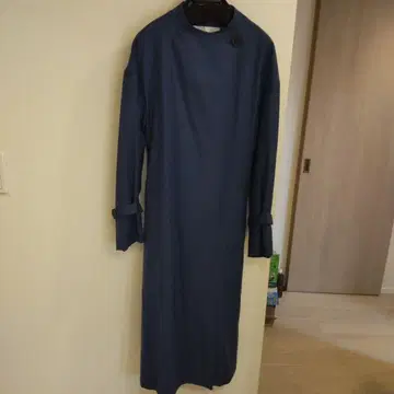 새상품급 언타이틀 얇은 소재 노카라 코트 네이비 2