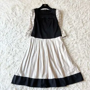 TO BE CHIC 스트라이프 배색 원피스 38 블랙 베이지