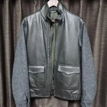 Paul Stuart 가죽 절개 자켓