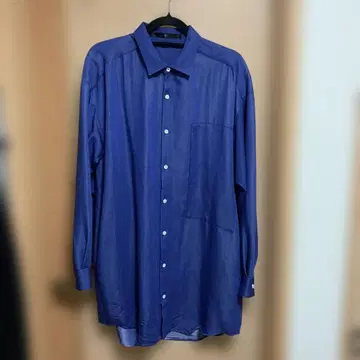 NO ID. 파랑 광택 긴팔 셔츠