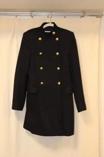 ZARA 새상품급 블랙 더블 브레스트 롱 코트