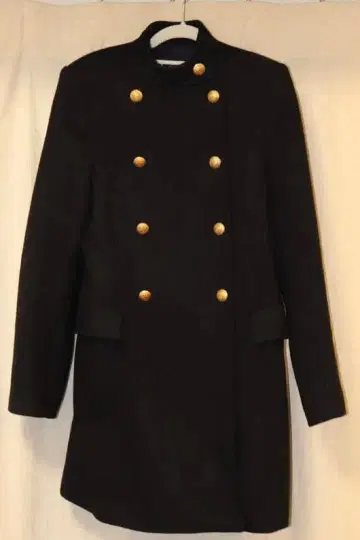 ZARA 새상품급 블랙 더블 브레스트 롱 코트