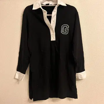 GAP 블랙 화이트 피케 셔츠풍 미니 원피스 XXS